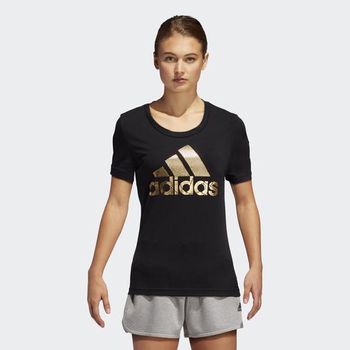  adidas Badge Of Sport Foil Kadın Siyah Tişört (DV3025)