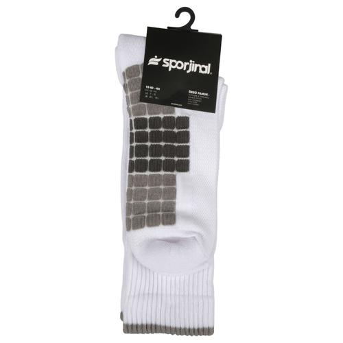  Sporjinal Waffle Erkek Beyaz Çorap (SP9009)